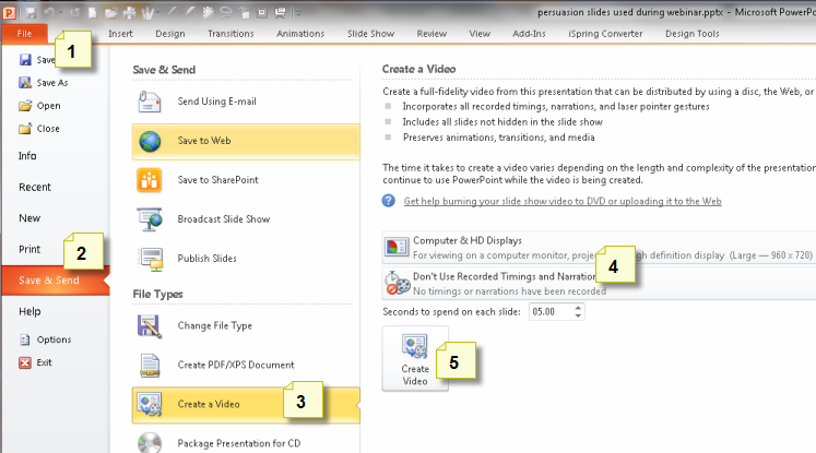 powerpoint for mac 2011 convert to video